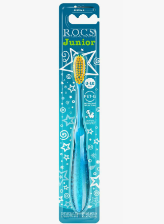 ROCS Junior Зубная щетка для детей 6-12 лет, щетка зубная, мягкая, 1 шт.