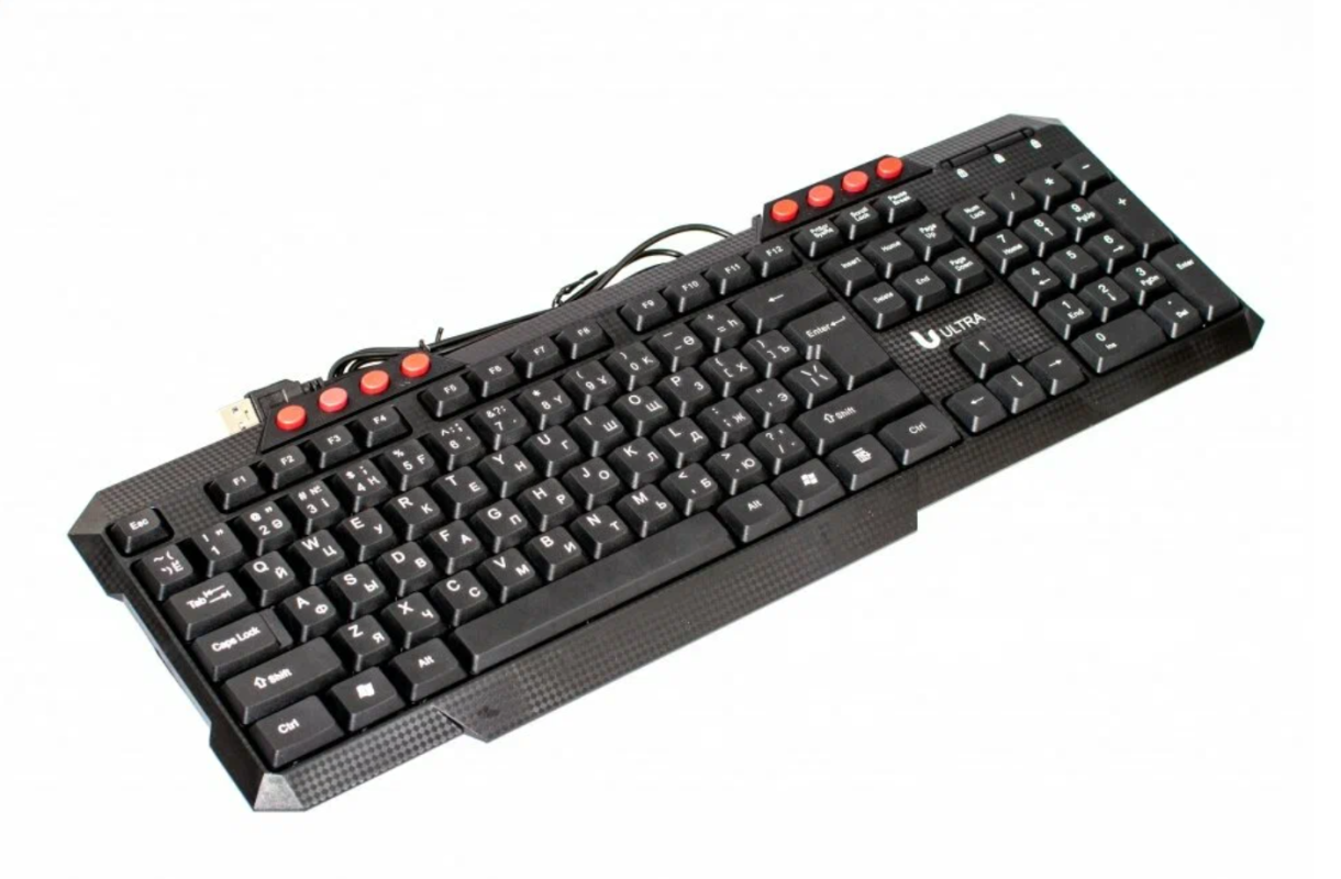 Проводная клавиатура, USB, черная, ULTRA-909