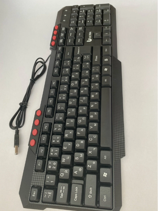Проводная клавиатура, USB, черная, ULTRA-909