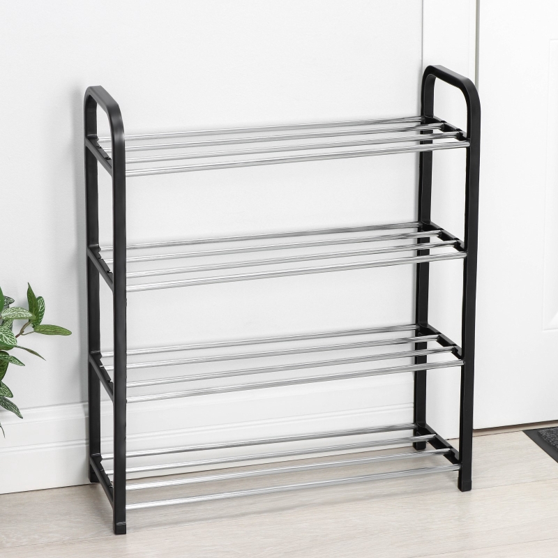 Полка для обуви, 4 яруса, 50&times;19&times;59 см, чёрная