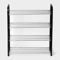 Полка для обуви, 4 яруса, 50&times;19&times;59 см, чёрная