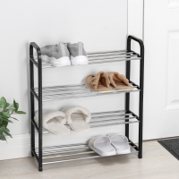 Полка для обуви, 4 яруса, 50&times;19&times;59 см, чёрная