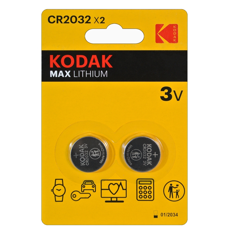 Батарейка Kodak MAX CR2032 BL2 Lithium 3V (2/60/240)