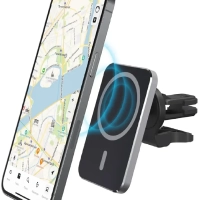Беспроводная зарядка 15W + Автомобильный держатель магнитный черный