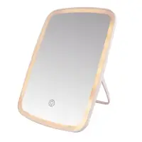 Настольное зеркало для макияжа с подсветкой ML-07 ISA розовое