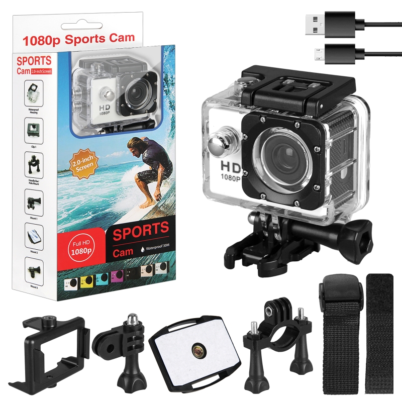 Экшен камера D600 белая