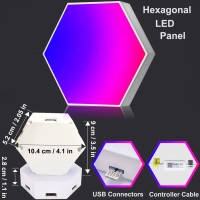 Светодиодный светильник RGB Соты 12 штук с пультом управления и Wi-Fi