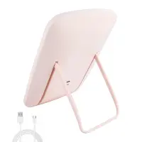 Настольное зеркало для макияжа с подсветкой ML-07 ISA розовое