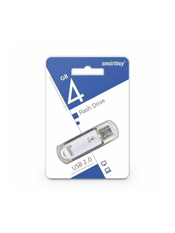 USB накопитель 4 GB Smart Buy V-Cut Silver
