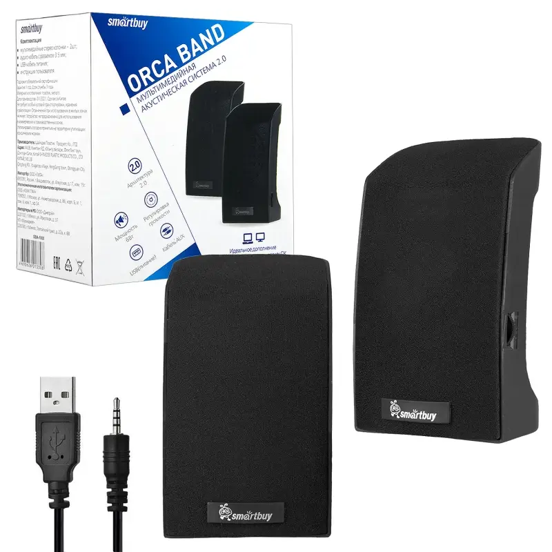 Колонки для компьютера SmartBuy&reg; ORCA BAND, мощность 6Вт, питание от USB