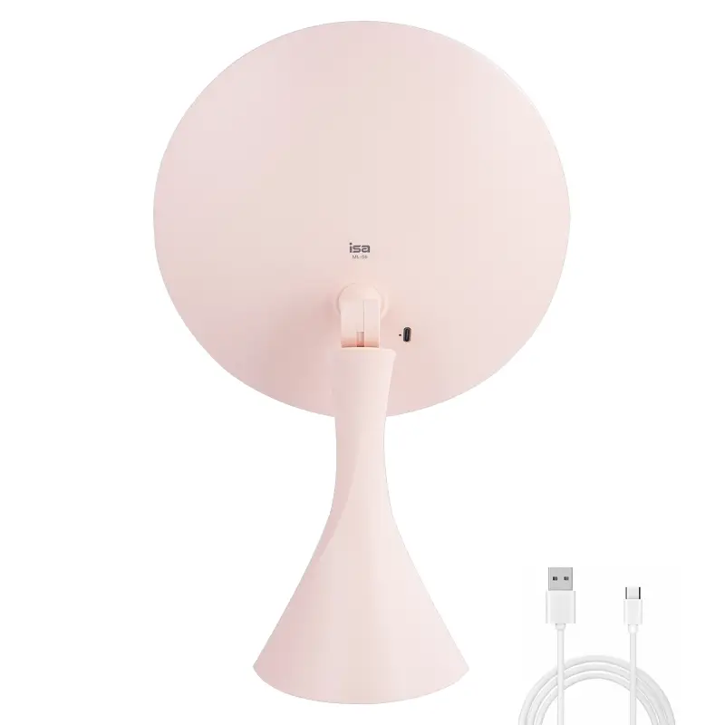 Настольное зеркало для макияжа с подсветкой ML-06 ISA розовое