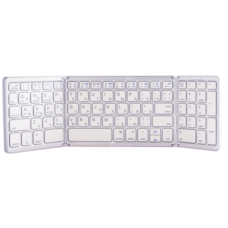 Складная беспроводная клавиатура B089 (серебро)