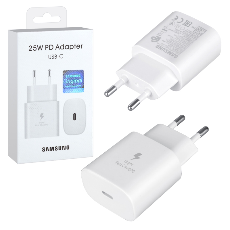 Переходник СЗУ на Type-C 25W (18W) PD Samsung белое