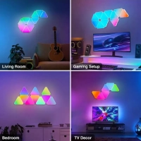 Светодиодный светильник RGB Треугольники 12 шт с пультом управления и Wi-Fi