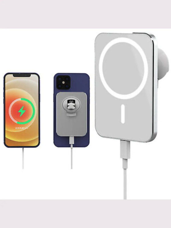 Беспроводная зарядка 15W + Автомобильный держатель магнитный белый