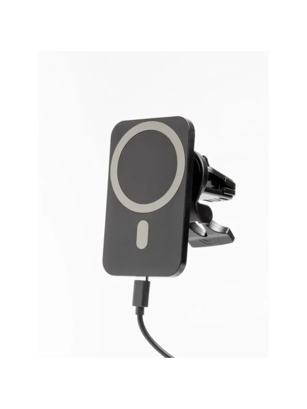 Беспроводная зарядка 15W + Автомобильный держатель магнитный черный