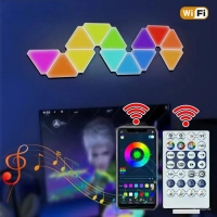 Светодиодный светильник RGB Треугольники 12 шт с пультом управления и Wi-Fi
