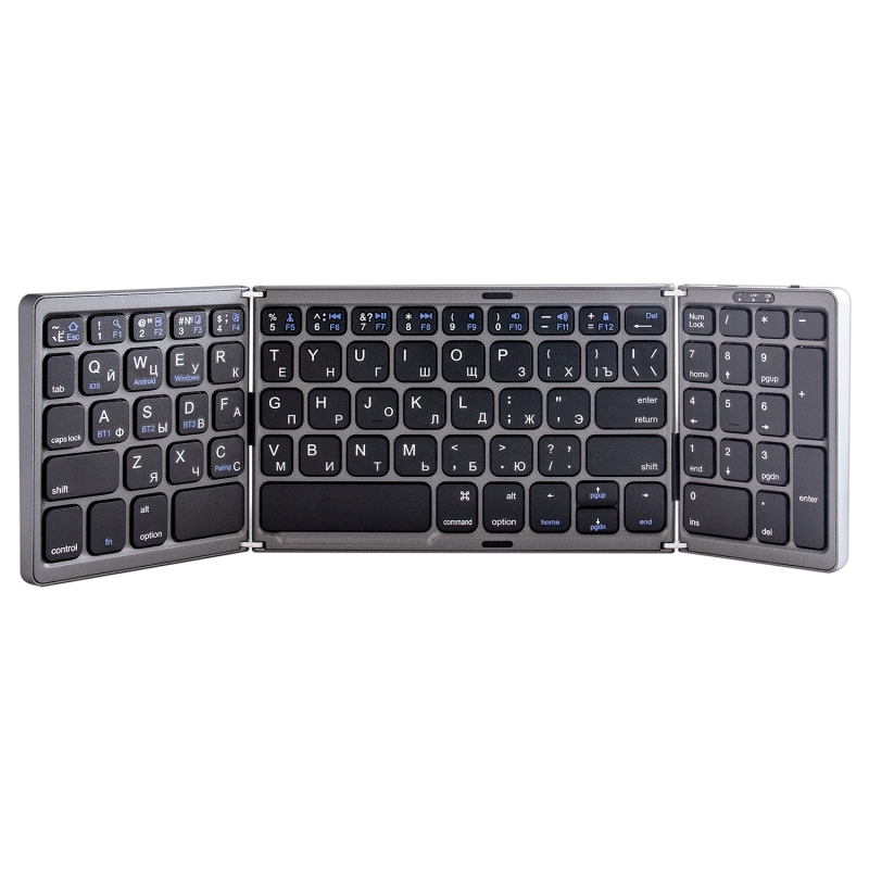 Складная беспроводная клавиатура B089 (серый)