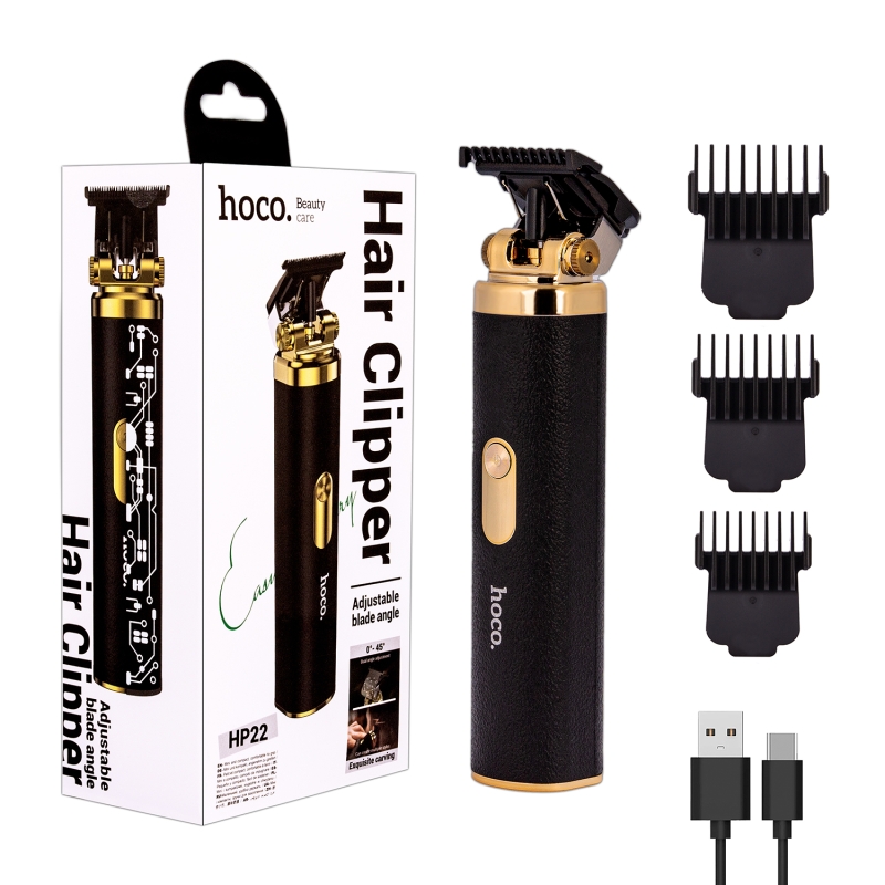 Машинка для стрижки волос Hair Clipper HP22 1200 mAh 4 насадки Hoco Черный