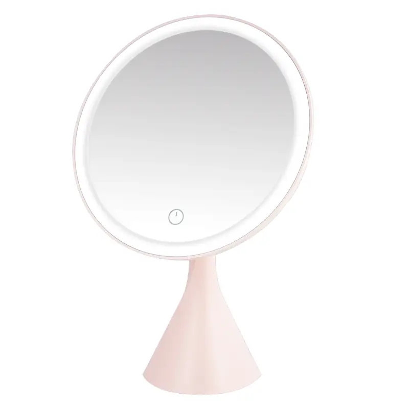 Настольное зеркало для макияжа с подсветкой ML-06 ISA розовое