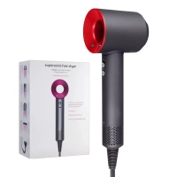Набор фен Supersonic hair dryer Серый с красным (6 в 1) 3M