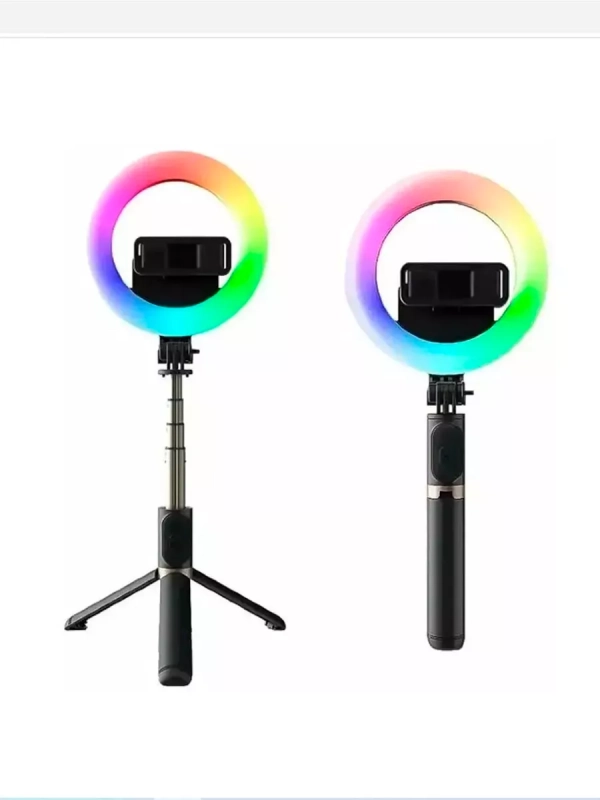 Селфи кольцо-трипод с пультом MJ07 RGB