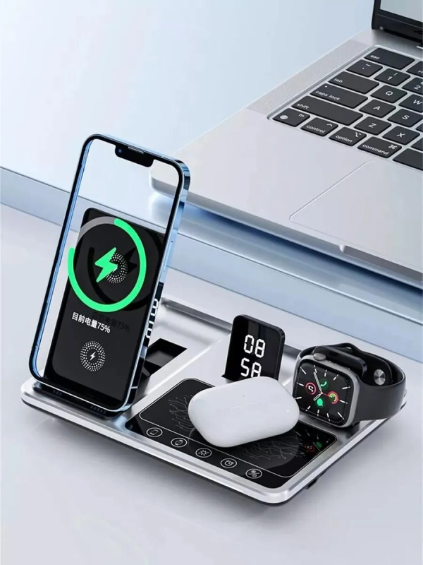 Беспроводное зарядное устройство 4in1 R11 серый