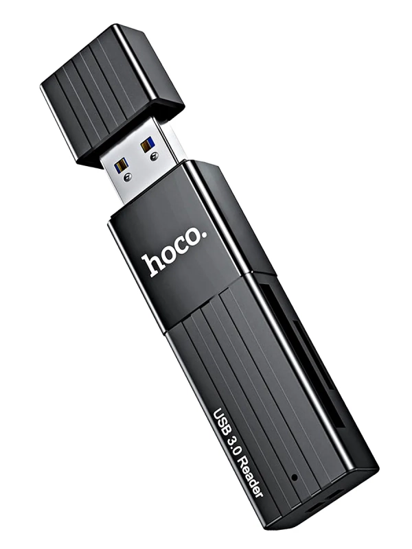 Картридер HB20 2 в 1 USB 3.0 HOCO черный