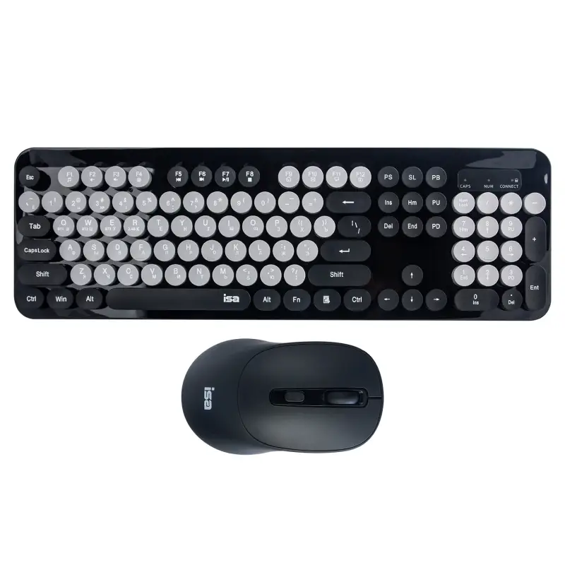 Комплект беспроводная клавиатура + мышь ISA KB-09 черная