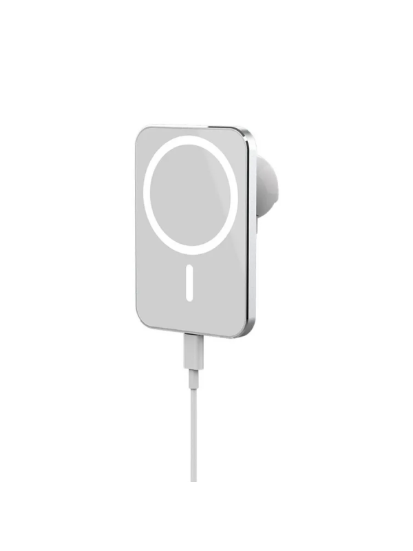 Беспроводная зарядка 15W + Автомобильный держатель магнитный белый