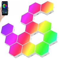 Светодиодный светильник RGB Соты 12 штук с пультом управления и Wi-Fi