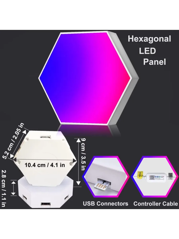 Светодиодный светильник RGB Соты 12 штук с пультом управления и Wi-Fi