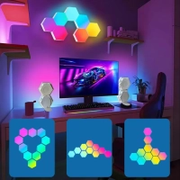 Светодиодный светильник RGB Соты 12 штук с пультом управления и Wi-Fi