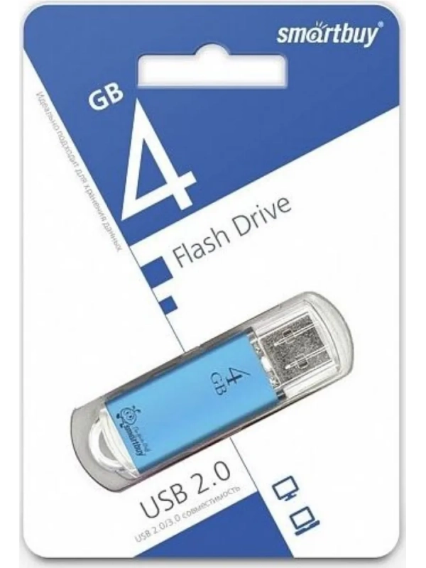 USB накопитель 4 GB Smart Buy V-Cut Blue