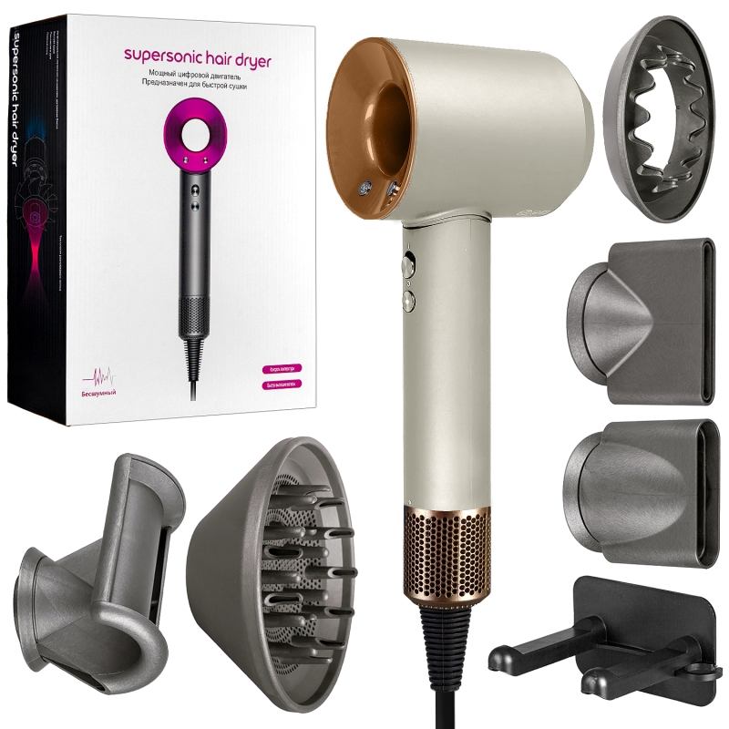 Набор фен Белый с золотом (6 в 1) 3 М