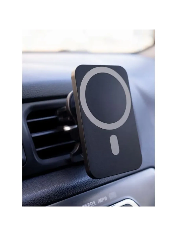 Беспроводная зарядка 15W + Автомобильный держатель магнитный черный