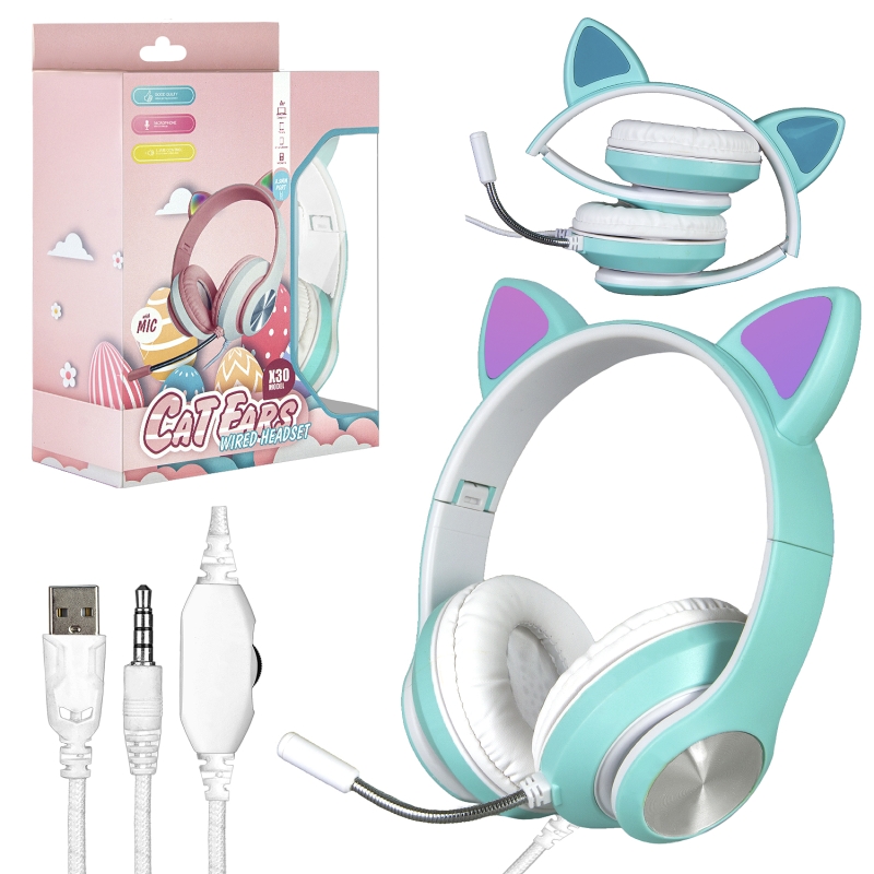 Наушники игровые X30 зеленые