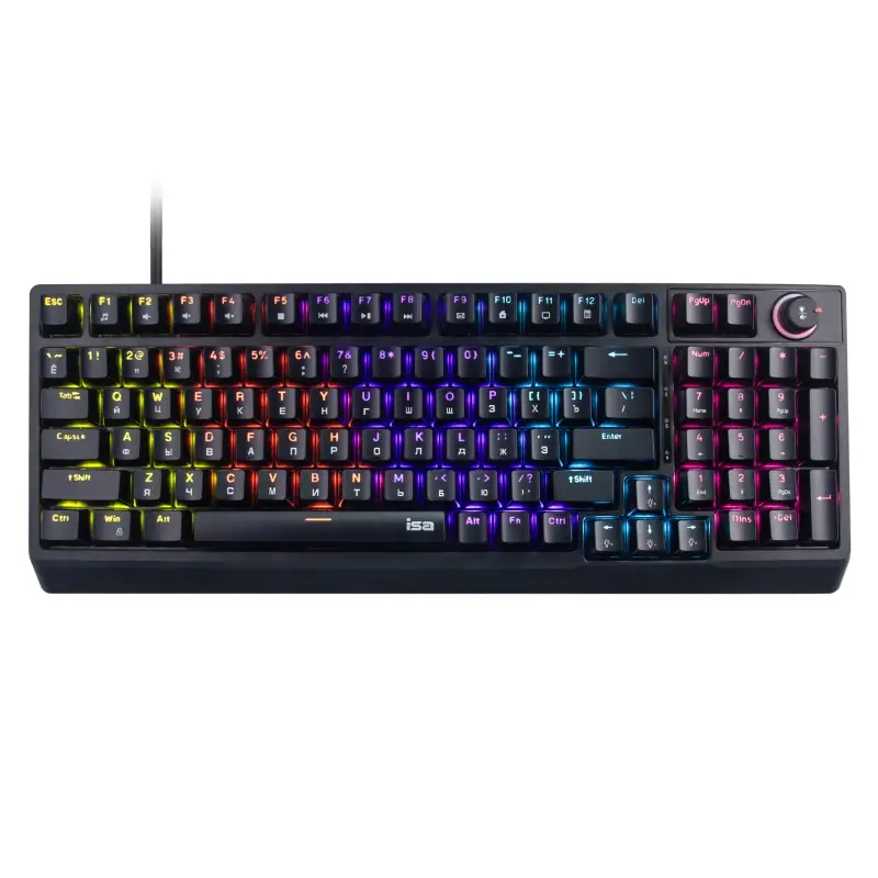 Механическая игровая клавиатура с RGB подсветкой ISA KB-08 черная