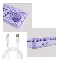 Комплект беспроводная клавиатура + мышь ISA KB-09 фиолетовая