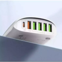 Переходник СЗУ на 5 USB + Type-C 65 WA6573C LDNIO