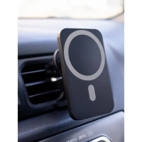 Беспроводная зарядка 15W + Автомобильный держатель магнитный черный