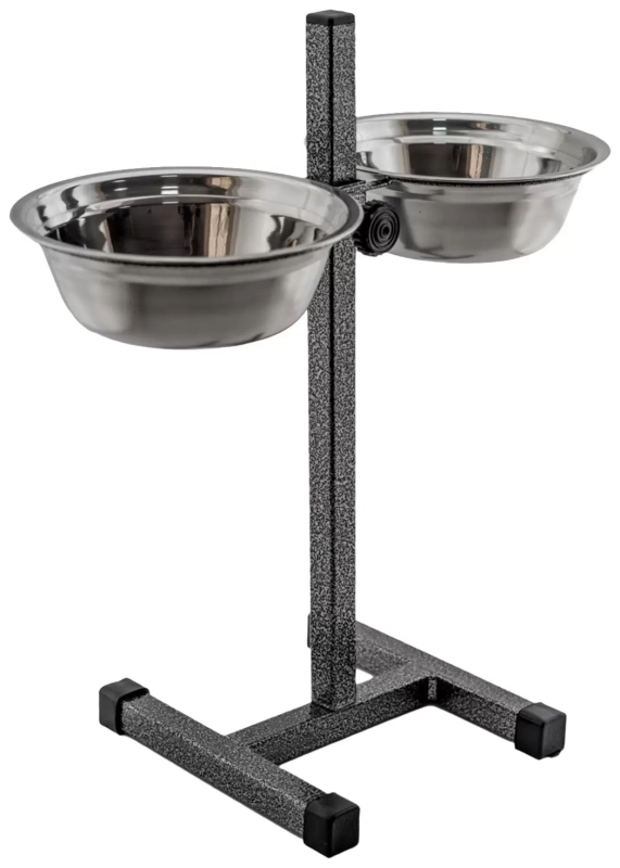 Миски полукруглые металлические для животных на подставке 2х0,24 л