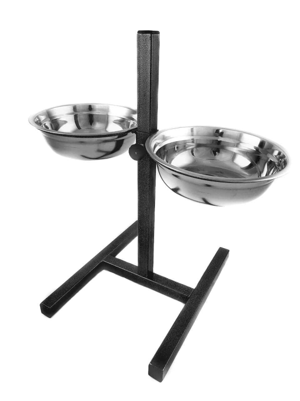Миски полукруглые металлические для животных на подставке 2х1,75 л