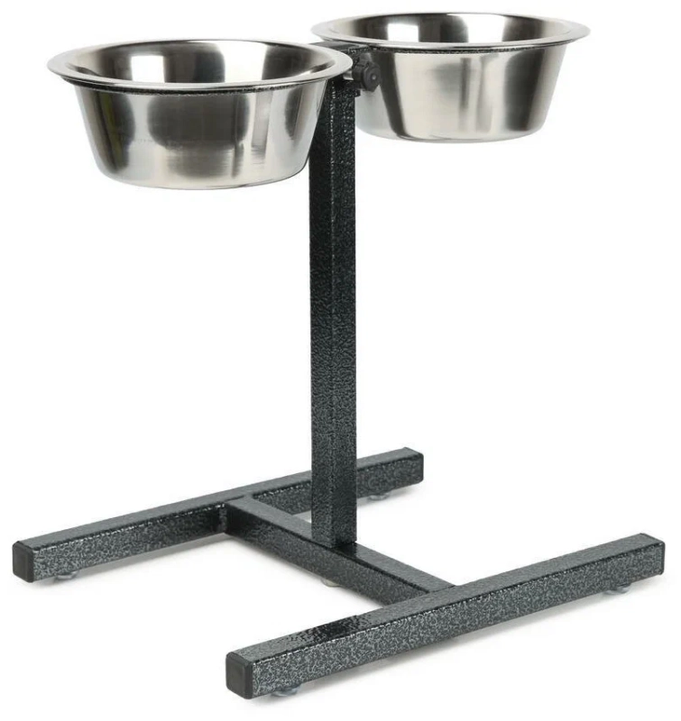Миски конусные металлические для животных на подставке 2х2 л