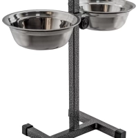 Миски полукруглые металлические для животных на подставке 2х1,75 л