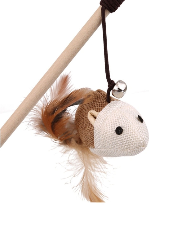 Удочка дразнилка для кошек из натуральных материалов