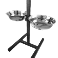 Миски полукруглые металлические для животных на подставке 2х4,7 л