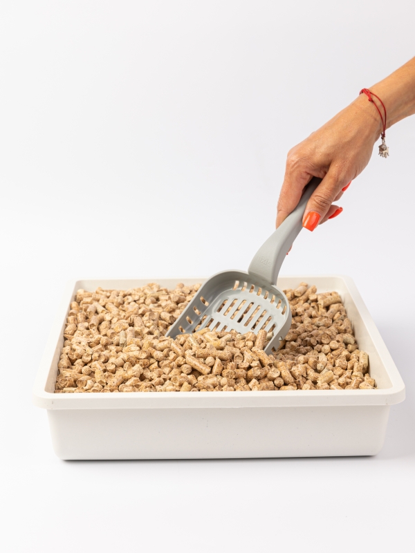 Совок для лотка серый