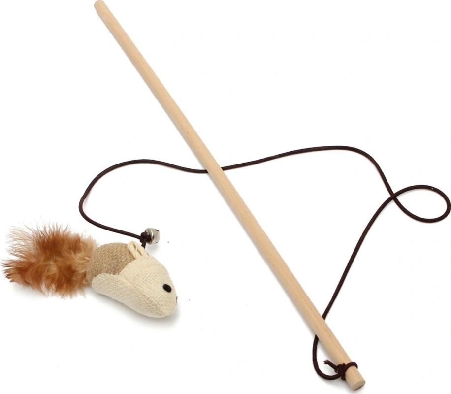Удочка дразнилка для кошек из натуральных материалов