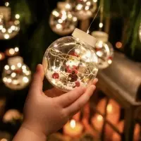 Новогодняя гирлянда с шариками "Дед Мороз"